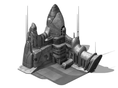 Sci Fi Building-Airport 01 3D model