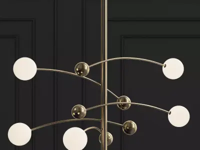 Luminaire chandelier with balls hanging from it 3D model