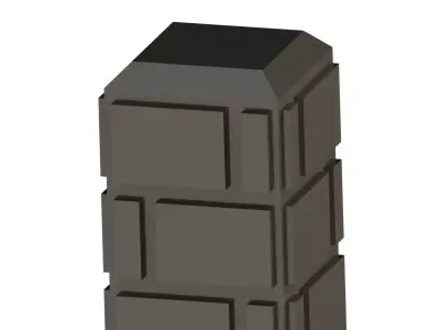 Modular Fence Pillars Collection 3D model