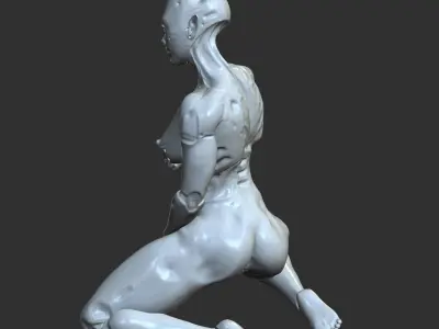 Curvy Android Girl Lewd Sci-Fi 3D Figure STL 3D print model