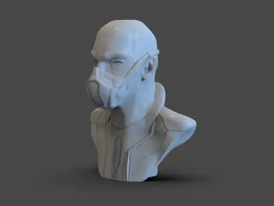 Sci Fi Men Bust 3D print model