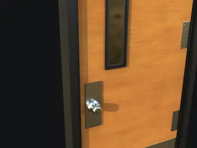 Classroom Door PBR Game Ready Low-poly 3D model
