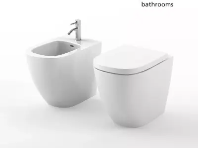 Laufen Palomba Floorstanding bidet and WC 3D model