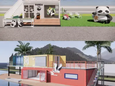 Container coffee shop-2 3D model