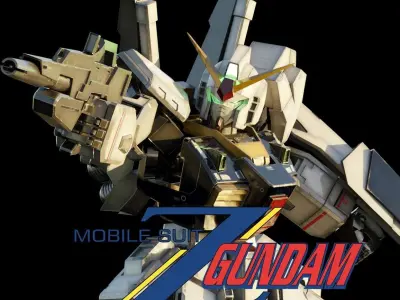 GUNDAM MK-II 3D  Realistic Texture Rigged MAYA 3DS MAX Blender 3D model