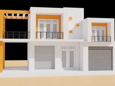Free House Design Lowpoly Free low-poly 3D model