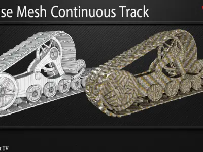 20 Base Mesh Continuous Track  Vol 02 Game Ready Low-poly 3D model