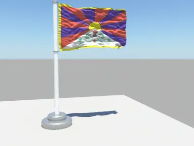 Tibet flag 3D model