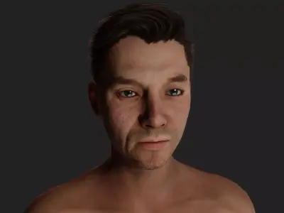 The Melancholic Elegance 35-Year-Old Man in Green Shorts 3D model