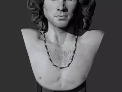 Jim Morrison The Doors bust 3D print model 3D print model