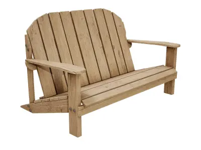 Outside Wooden Furniture - Weathered Low-poly 3D model