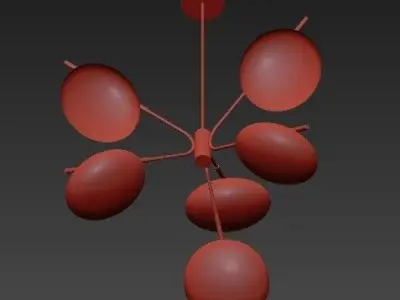 LEVITY chandelier with balls hanging from it 3D model