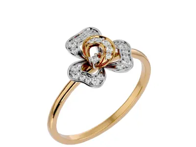 Light Minimalist Diamond Ring 3D print model 33