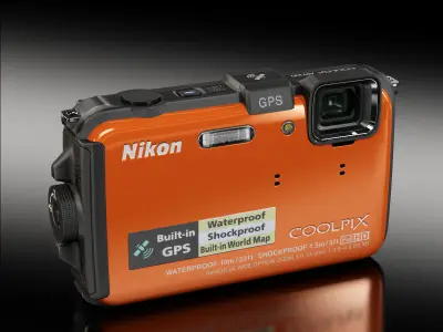 Nikon Coolpix AW100 rugged and proof digital camera Low-poly 3D model