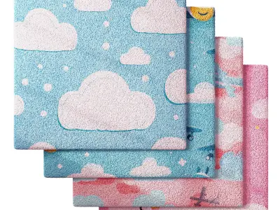 Kids Carpet Set 43 3D model