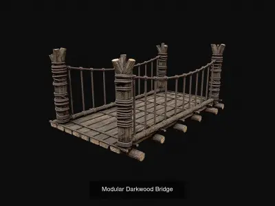 Wooden Bridge Collection 3D Model Pack