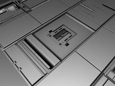 3d Sci-Fi Panel Module Low-poly 3D model
