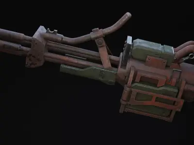 Bazrosh Rifle Scifi Game Ready Low-poly 3D model