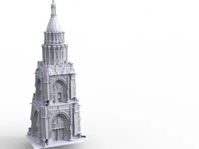 Gothic Cathedral tower Dome 3D model