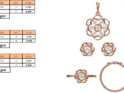 Light wt Ring Earrings Pendant set stl jcd 1-render details 3D print model 40