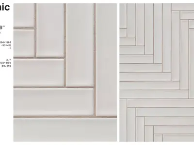 Elongated Subway Tile in Herringbone Layout Texture