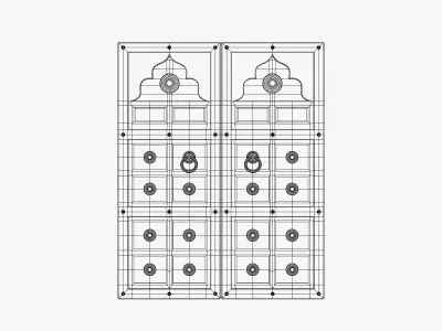 Indian Palace Door Low-poly 3D model