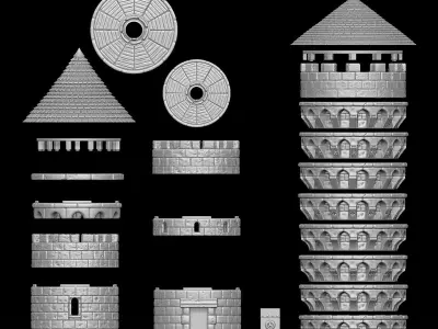 Stone tower - STL - Scenography - Tabletop - Diorama - Wargame 3D print model