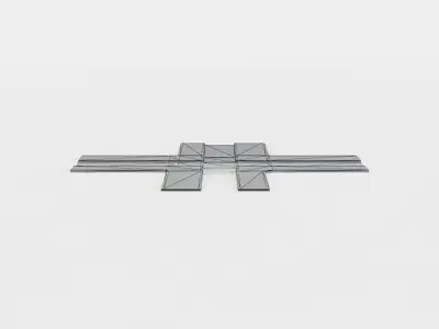 Road crossing Low-poly 3D model