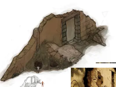 Game Monster Camp - Broken Earth Wall Cottage 8 3D model