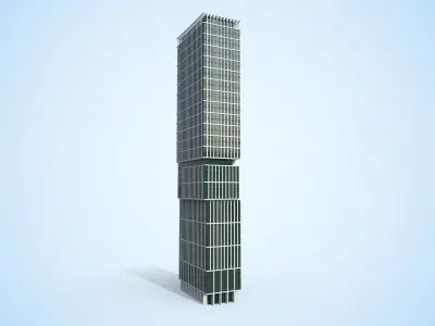 Apartment Building Day and Night Low-poly 3D model