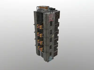 Cyberpunk City - Building 41 Low-poly 3D model