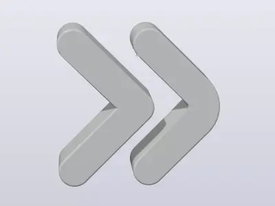 Double Arrow Shape Low Poly Low-poly 3D model