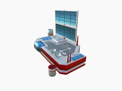 Satellite B09 USA - SciFi Space Design Low-poly 3D model