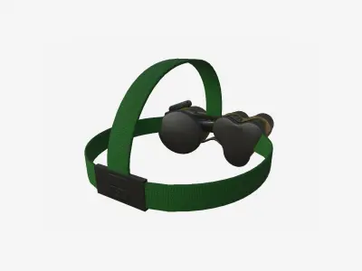 SciFi Glasses J02 Black Green - Character Design Fashion Low-poly 3D model
