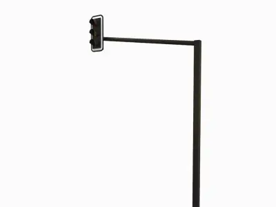 Main Road Traffic Light Low-poly 3D model