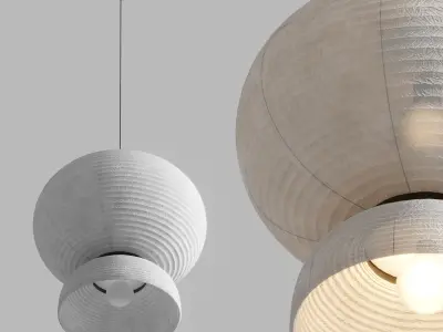 Formakami japanese paper pendant lamp 3D model