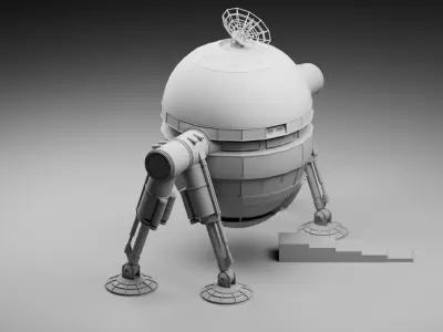 Space egg Low-poly 3D model