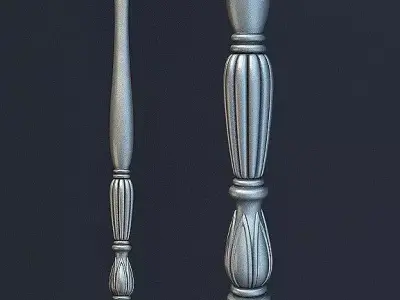 Spiral stair railing column  CNC machine output 3D model