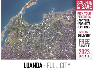Luanda - 3D City Model Low-poly 3D model