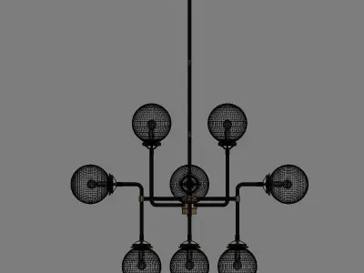 RH Bistro Globe Clear Glass 8-Light  3D model