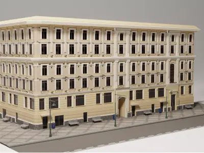Modular Building Low-poly 3D model