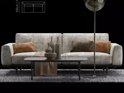 Natuzzi Gio sofa 2 seater 3D model