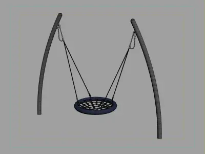 Circular wooden sandbox with integrated seating 3D model purchase