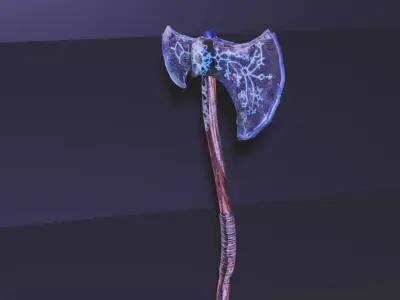 leviathan axe with lights 3D model