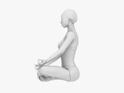 Woman meditating 3D print model
