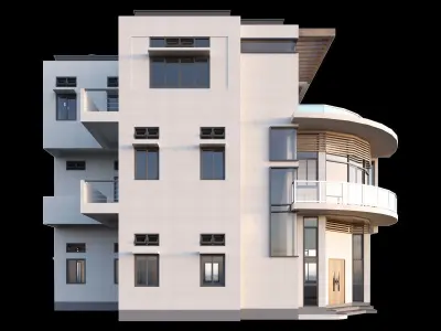 3 Story Residential Building 3D model