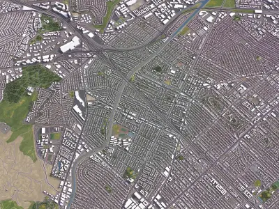 Culver City - 3D City Model Low-poly 3D model