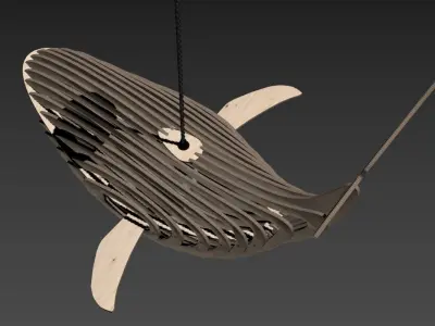 wood whale Free 3D model
