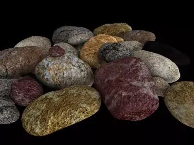  Smooth Stone Pack 3D model