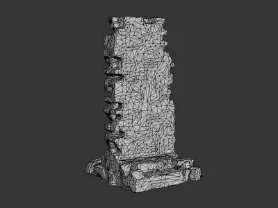 Low poly Ruin Medieval Construction 200604 B Low-poly 3D model